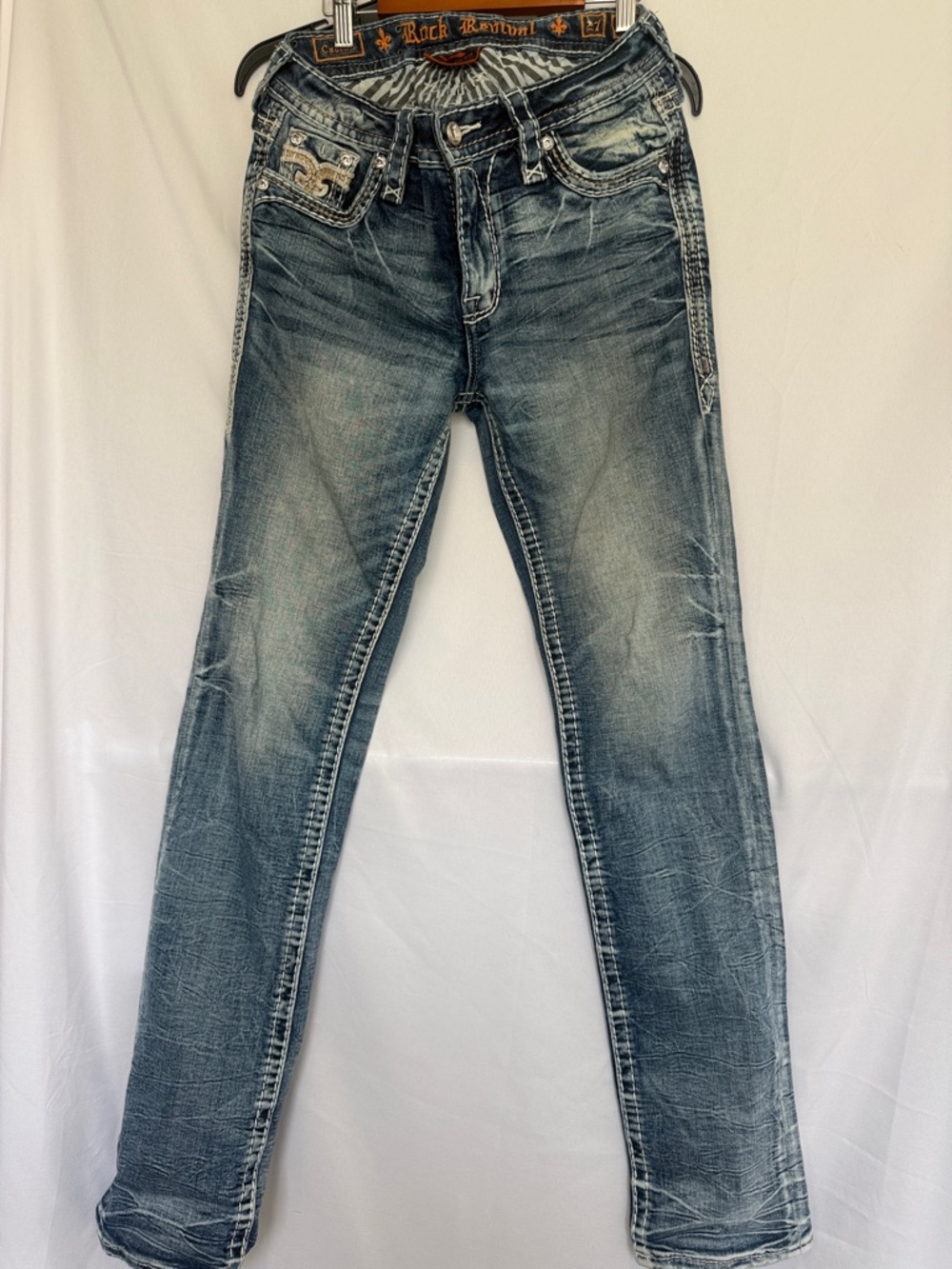 Rock Revival Women’s Washed Blue Straight-Leg Jeans